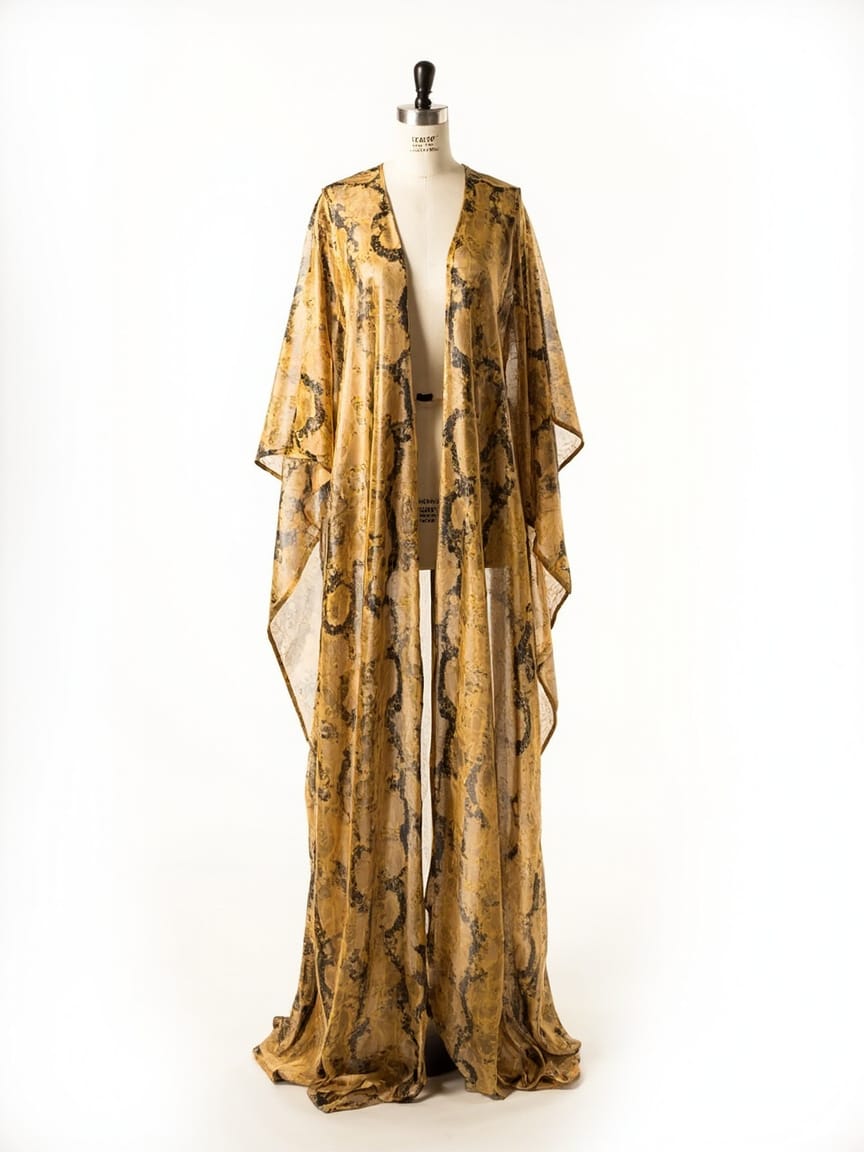 Kaftan Ouro | Cover-up Sheer Estampado