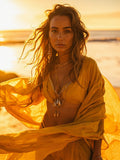 Kaftan Ouro | Cover-up Sheer Estampado