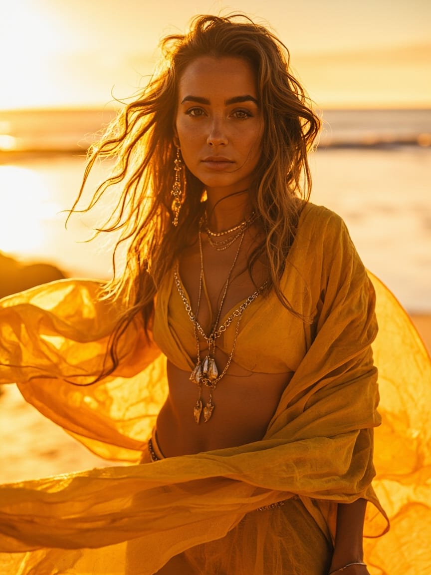 Kaftan Ouro | Cover-up Sheer Estampado