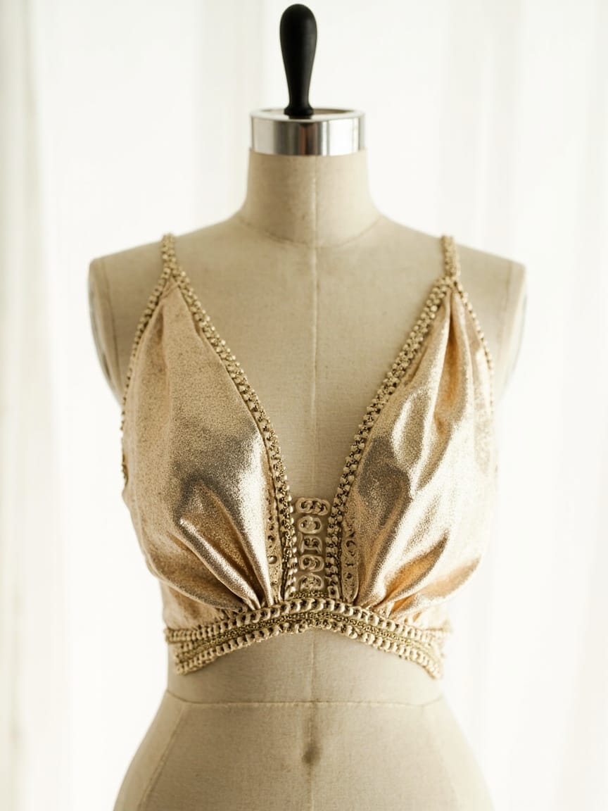 Top Cropped Lurex | Top Dourado Metalizado