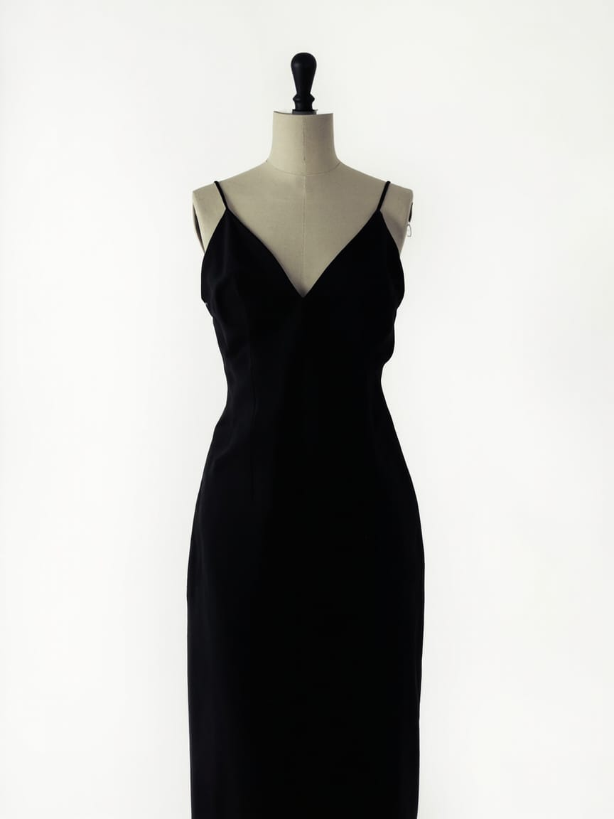 Vestido Slip Dress | Midi Sedutor em Cetim Preto